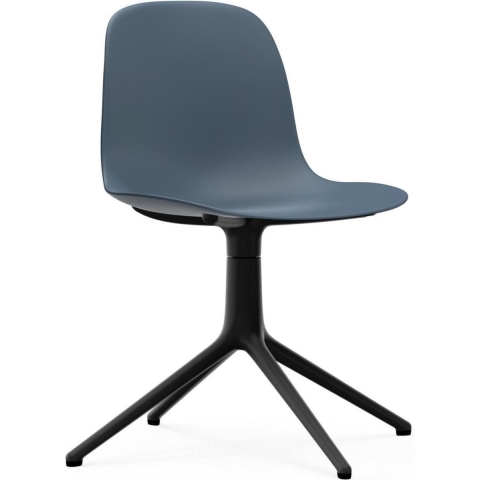 Normann Copenhagen Form Chair Swivel Stoel Met Zwart Onderstel Blauw
