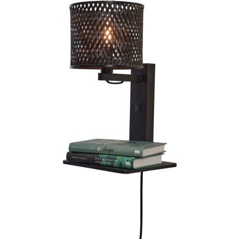 Good&Mojo Java Wandlamp Met Plank Zwart