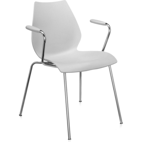 Kartell Maui Stoel Met Armleuning Lichtgrijs