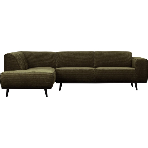 BePureHome Statement Hoekbank Links Rib Warm Groen