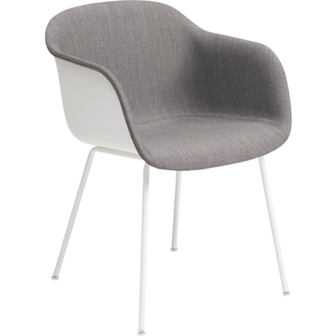 Muuto Fiber Tube Front Upholstery Stoel Wit Remix 133