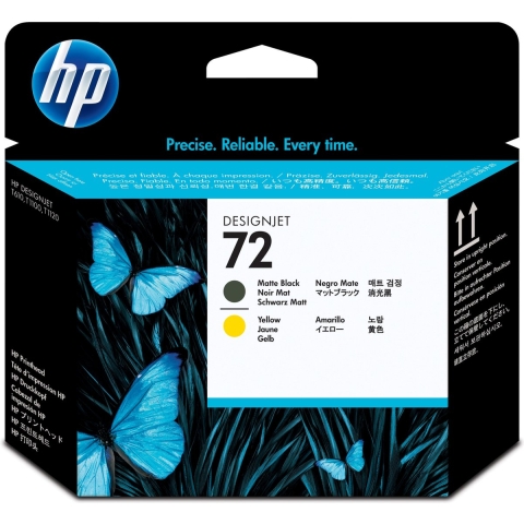 HP 72 matzwarte/gele DesignJet printkop