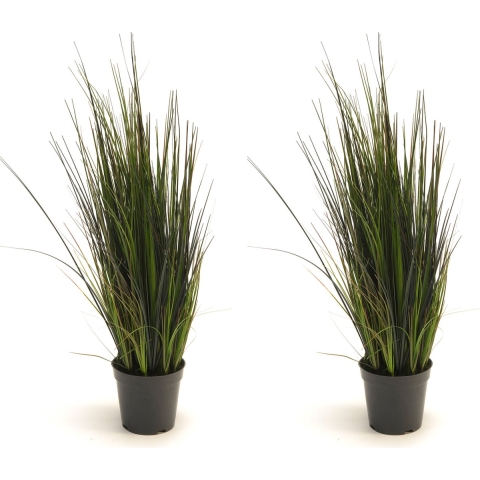 Set van 2x stuks kunstplanten groen gras sprieten 60 cm. -