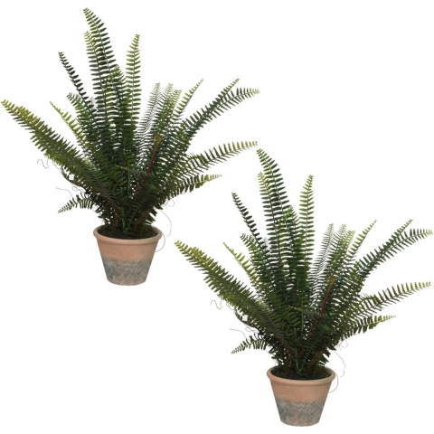Set van 2x stuks groene Varen kunstplanten 60 cm in pot -