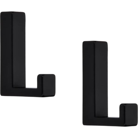 12x Luxe kapstokhaken / jashaken / kapstokhaakjes metaal modern zwart enkele haak 4 x 6,1 cm -
