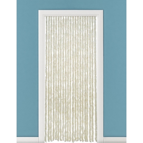 Vliegengordijn/deurgordijn kattenstaart beige/wit 90 x 230 cm -