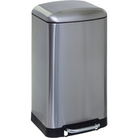 Prullenbak/pedaalemmer - zilver - metaal - 30 liter - 34 x 32 x 61 cm - keuken -