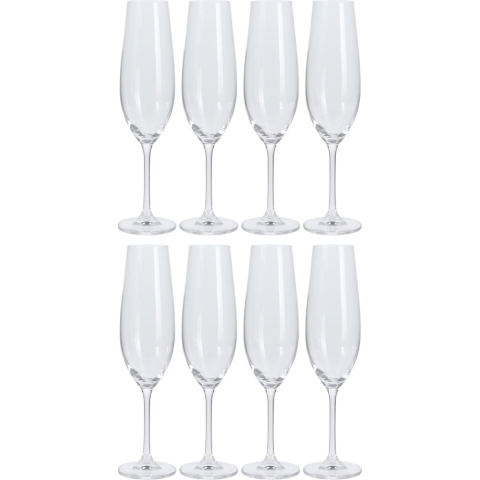 Champagneglazen - hoog model - 24x - transparant - kristal glas - 260 ml - proseccoglazen -