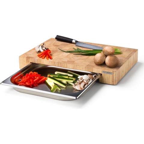 Continenta Snijplank met RVS Lade - Hout - 39 cm x 27 cm