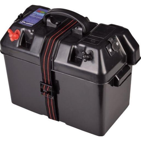Talamex Accubak met Quickfit 30A gezekerde aansluiting met 2x12V en ingeb. accutester