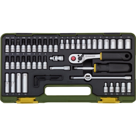 Proxxon Industrial 23280 Dopsleutelset Metrisch 1/4 (6.3 mm) 50-delig