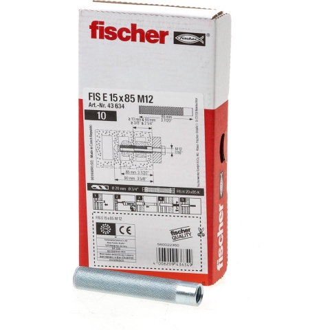 Fischer FIS E 15 x 85 M 12 Injectie binnendraadanker 85 mm 18 mm 43634 10 stuk(s)