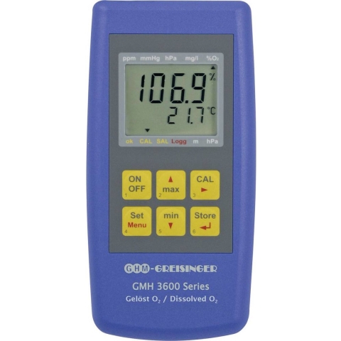 Greisinger GMH 3611-GL Zuurstofmeter Druk, O₂-concentratie, O₂-verzadiging