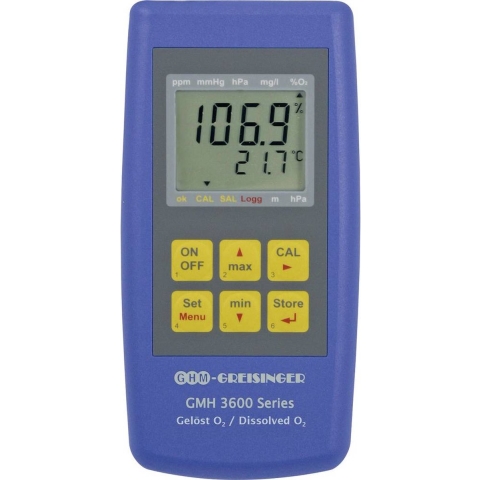 Greisinger GMH 3611-L04 Zuurstofmeter O₂-concentratie, O₂-verzadiging, Druk