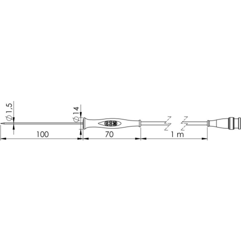 Greisinger GF 1T-E1.5 Insteeksensor -70 tot 250 °C Sensortype Pt1000