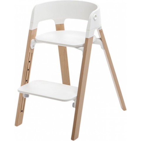 Stokke® Steps™ Stoel - Beech Wood - White Seat/Natural Legs