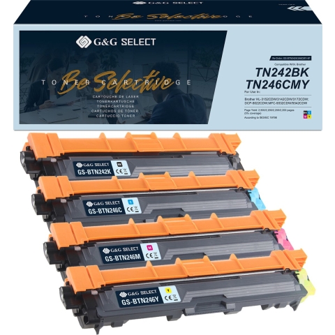 G&G Toner vervangt Brother TN-242BK/TN-246CMY Compatibel Combipack Zwart, Cyaan, Magenta, Geel TN-242BK/TN-246C/TN-246M/TN-246Y GS-B242-4P