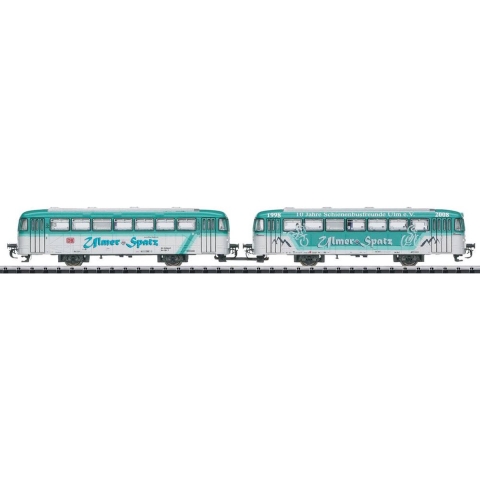 MiniTrix T18903 Beiwagenset VB 996 en VB 998 „Ulmer Spatz” van de DB AG