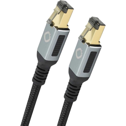 Oehlbach D1C13357 RJ45 Netwerkkabel, patchkabel CAT 8.1 10.00 m Zwart, Goud 1 stuk(s)