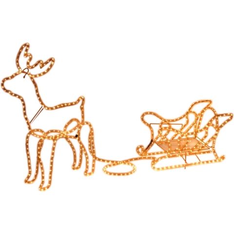 Kerstverlichting rendier met slee 136 cm -