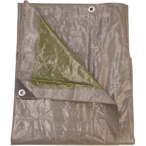 Afdekzeil/dekzeil grijs/groen waterdicht kunststof 140 gr/m2 - 600 x 1000 cm -