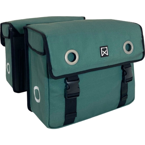 Dubbele fietstas Canvas Tas 46L Groen