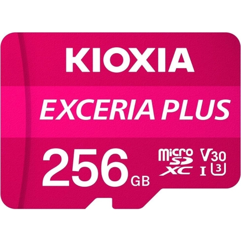 Kioxia EXCERIA PLUS microSDXC-kaart 256 GB A1 Application Performance Class, UHS-I, v30 Video Speed Class A1-vermogensstandaard, Schokbestendig, Waterdicht