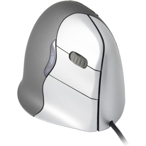 Evoluent Vertical Mouse 4 VM4R Ergonomische muis USB Optisch Zwart, Zilver 6 Toetsen 2800 dpi Ergonomisch