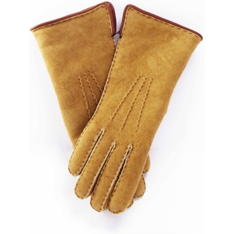 Beige Lammy handschoenen suede voor dames 9 (XL - 26 cm) -