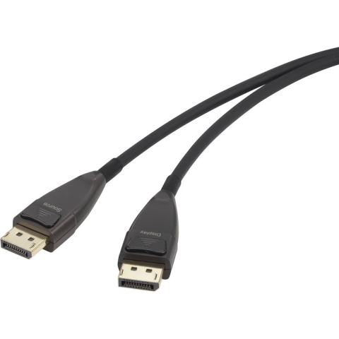Renkforce RF-3770962 DisplayPort-kabel DisplayPort Aansluitkabel DisplayPort-stekker, DisplayPort-stekker 20.00 m Zwart 8K UHD, Vergulde steekcontacten