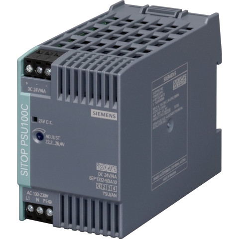 Siemens SITOP PSU100C 24 V/4 A DIN-rail netvoeding 24 V/DC 4 A 96 W Aantal uitgangen: 1 x Inhoud: 1 stuk(s)