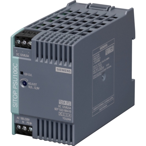 Siemens SITOP PSU100C 12 V/6,5 A DIN-rail netvoeding 12 V/DC 6.5 A 78 W Aantal uitgangen: 1 x Inhoud: 1 stuk(s)