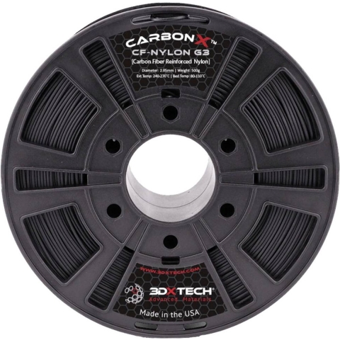 3D Xtech NYL3030500BK0 CarbonX CF Polyamid PA6 Filament PA (polyamide) Chemisch bestendig 2.85 mm 500 g Zwart 1 stuk(s)