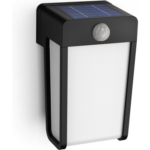Philips Shroud 8720169265486 Wandlamp op zonne-energie met bewegingsmelder 2.3 W Warmwit Zwart