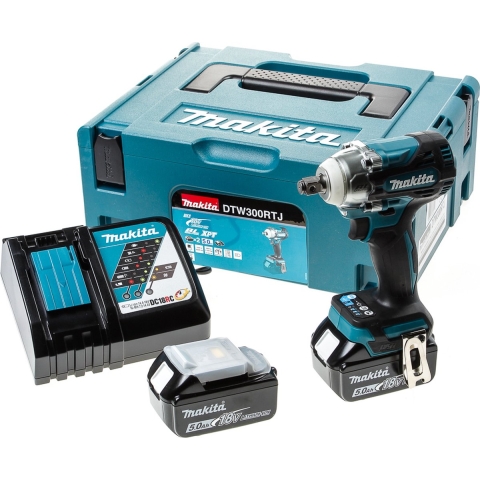 Makita DTW300RTJ Accu-slagmoersleutel 18 V 5 Ah Incl. 2 accus, Incl. lader, Incl. koffer