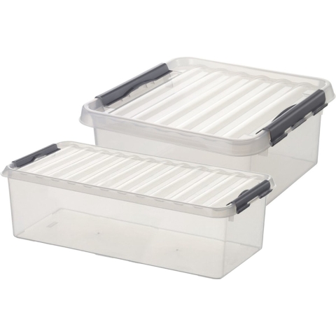 Opberg boxen set van 6x stuks in 9.5L en 18L kunststof met deksel -