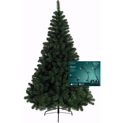 Kerstboom 240 cm incl. kerstverlichting lichtsnoer helder wit -