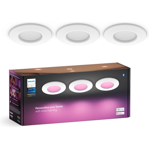 Philips Hue inbouwspot Slim 3-pack  - White and color - 90mm