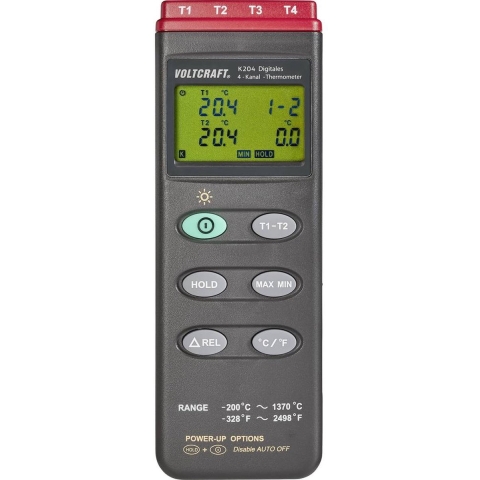VOLTCRAFT K204 Temperatuurmeter -200 - +1370 °C Sensortype K