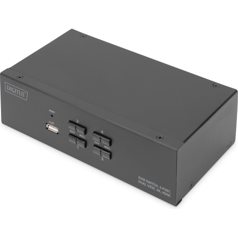 Digitus DS-12883 KVM-switch 4 poorten HDMI 4096 x 2560 Pixel, 2040 x 1080 Pixel, 1920 x 1080 Pixel