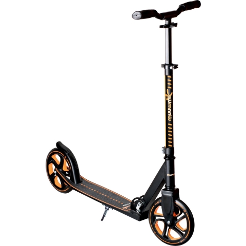 Muuwmi Pro 2 wiel Kinderstep Opvouwbaar Voetrem Zwart/Oranje