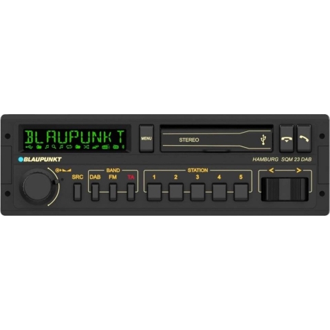 Blaupunkt Hamburg SQM 23 DAB Autoradio enkel DIN DAB+ tuner, Retrodesign, Aansluiting voor stuurbediening, Bluetooth handsfree