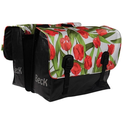 Dubbele Fietstas Classic Tulips Red