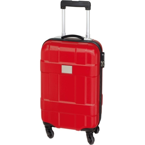 Cabine handbagage reis trolley koffer - met zwenkwielen - 55 x 35 x 20 cm - rood -
