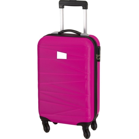 Cabine handbagage reis trolley koffer - met zwenkwielen - 55 x 35 x 20 cm - fuchsia roze -