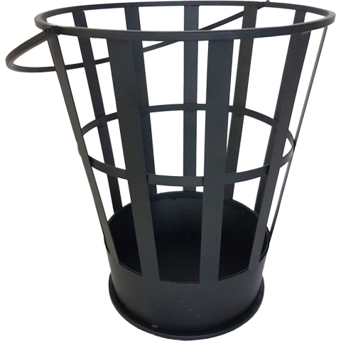 Vuur emmer/vuurkorf - zwart - ijzer - 35 x 40 cm - rond -