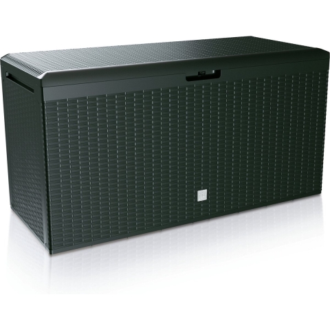 Tuin kussen opbergbox - antraciet - kunststof - 290 liter - 114 x 47 x 59 cm -