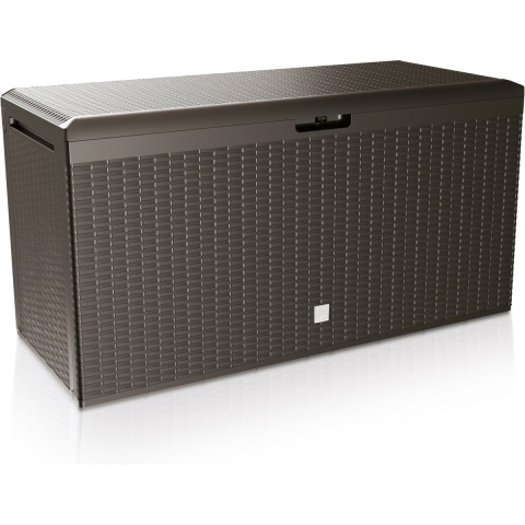 Tuin kussen opbergbox - bruin - kunststof - 290 liter - 114 x 47 x 59 cm -