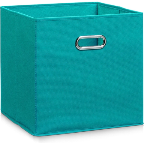 Set van 8x stuks petrol groene opbergmanden/kastmanden 28 x 28 cm -