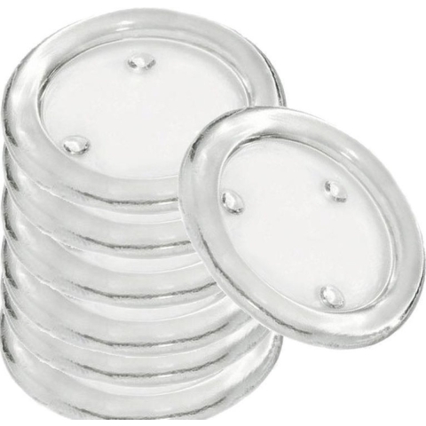 20x Ronde kaarsenhouders/kaars onderzetters van glas 14 cm -